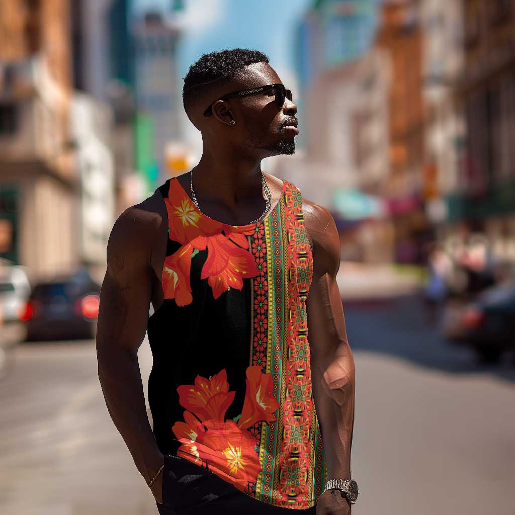 Afro Beauty Clivia Miniata Flowers Men Tank Top LT9