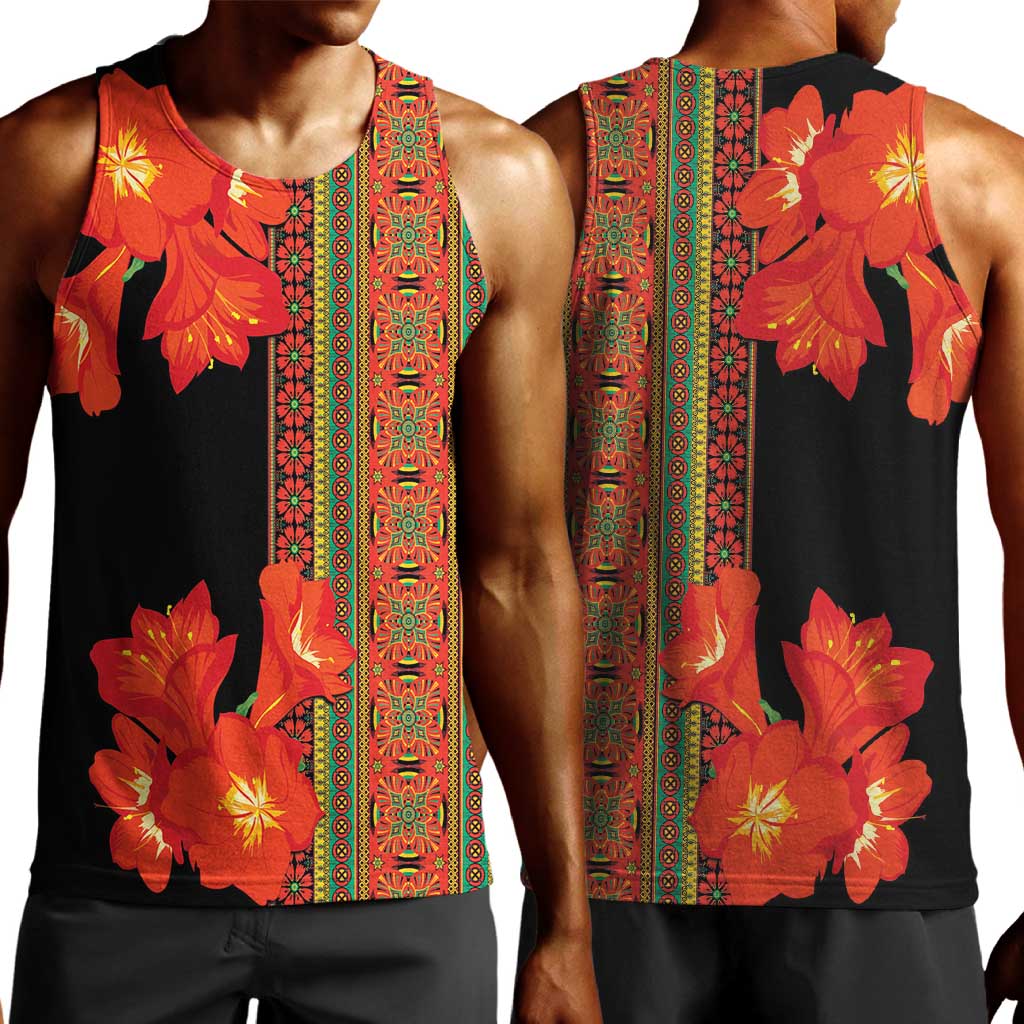 Afro Beauty Clivia Miniata Flowers Men Tank Top LT9