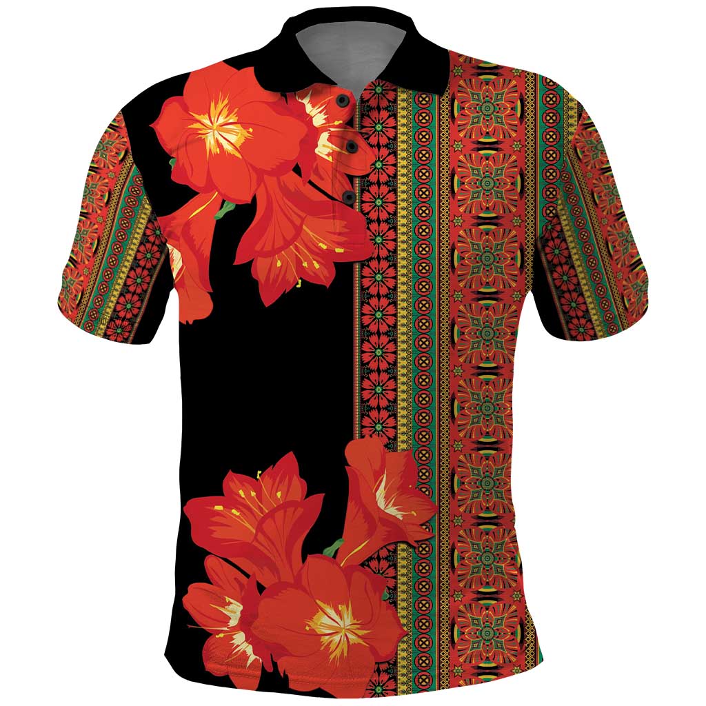 Africa Beauty Clivia Miniata Flowers Polo Shirt LT9