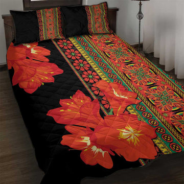 Afro Beauty Clivia Miniata Flowers Quilt Bed Set LT9