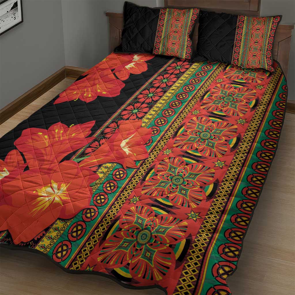 Afro Beauty Clivia Miniata Flowers Quilt Bed Set LT9