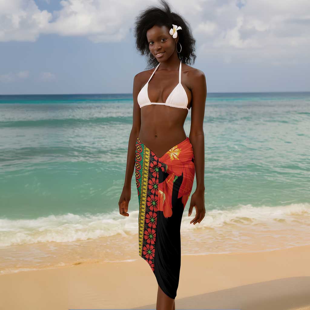Afro Beauty Clivia Miniata Flowers Sarong LT9