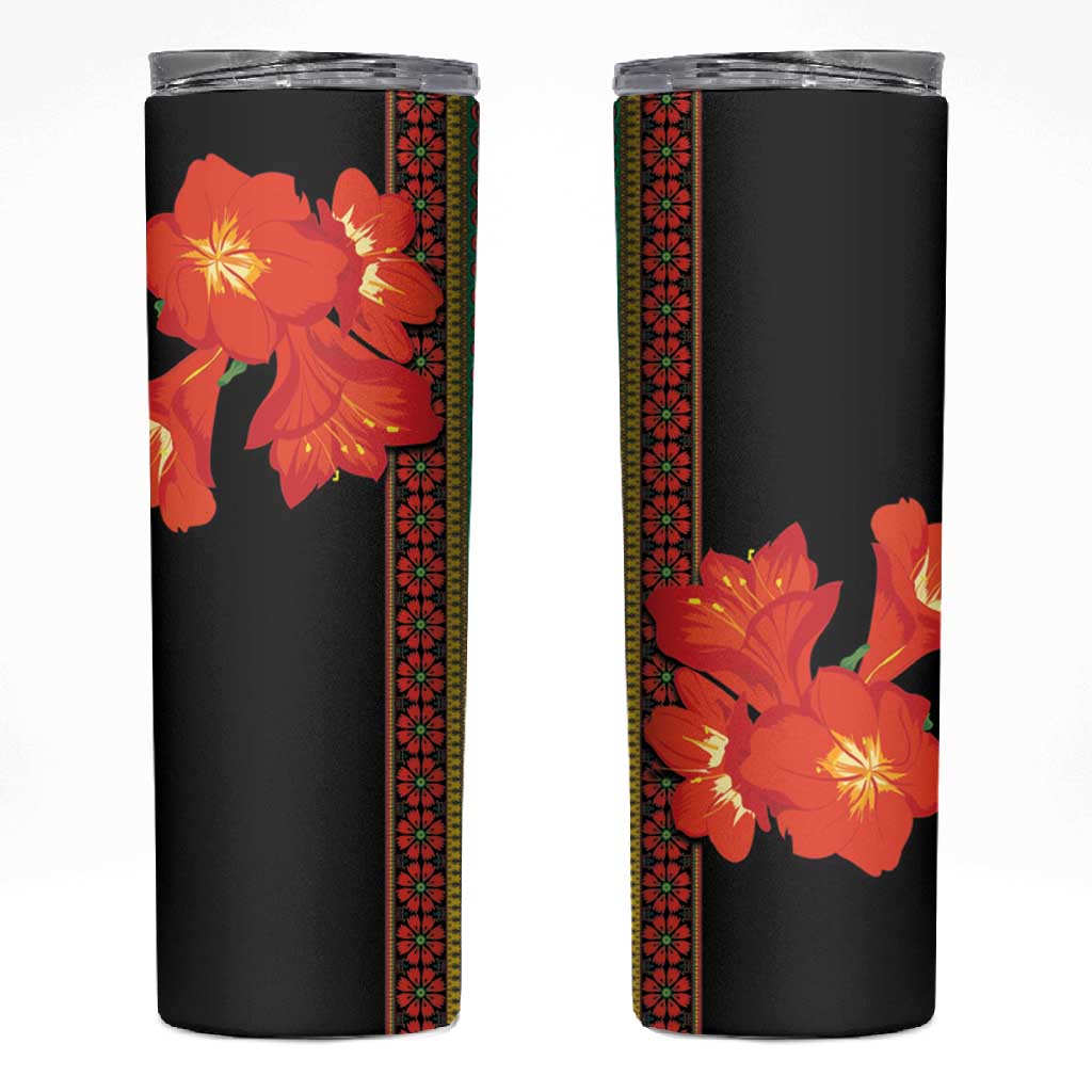 Afro Beauty Clivia Miniata Flowers Skinny Tumbler LT9
