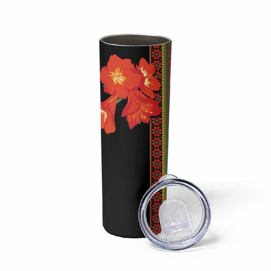 Afro Beauty Clivia Miniata Flowers Skinny Tumbler LT9