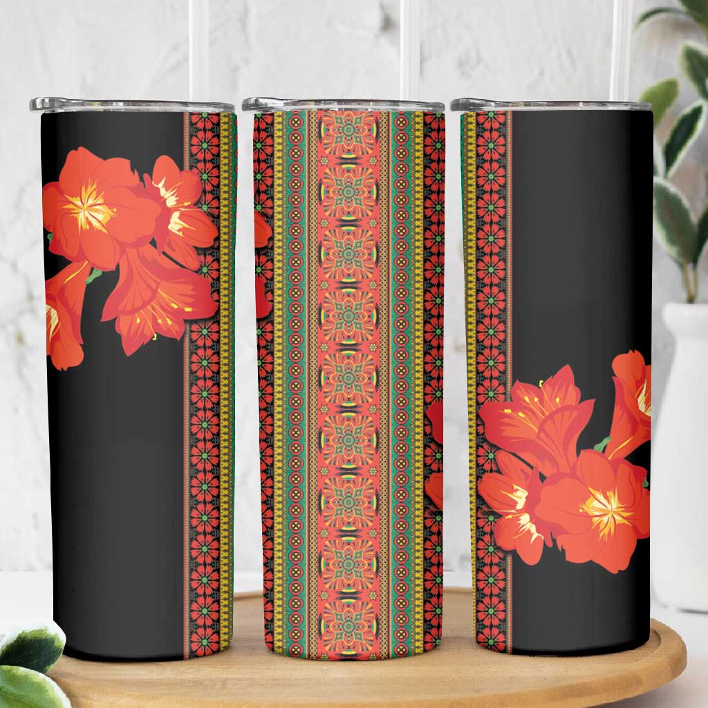 Afro Beauty Clivia Miniata Flowers Skinny Tumbler LT9