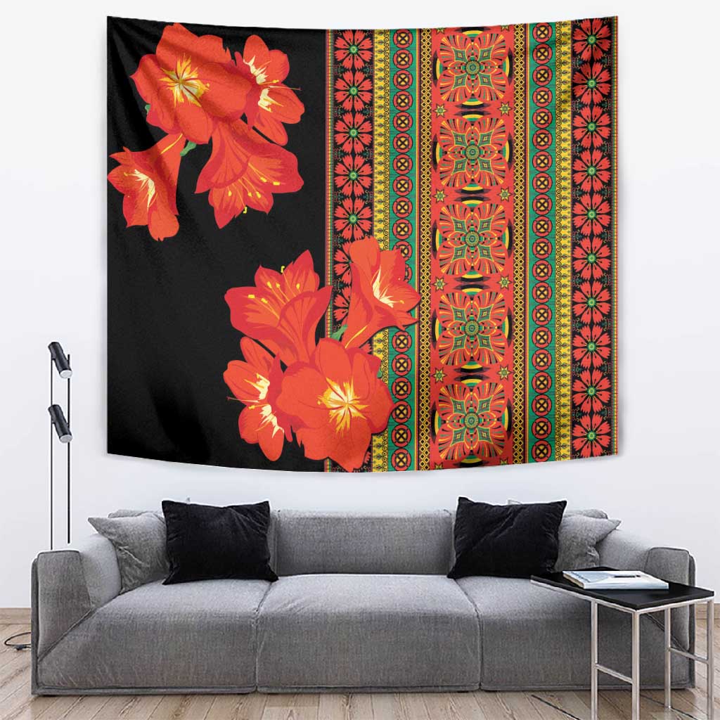 Afro Beauty Clivia Miniata Flowers Tapestry LT9
