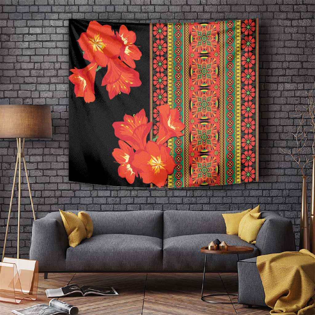 Afro Beauty Clivia Miniata Flowers Tapestry LT9