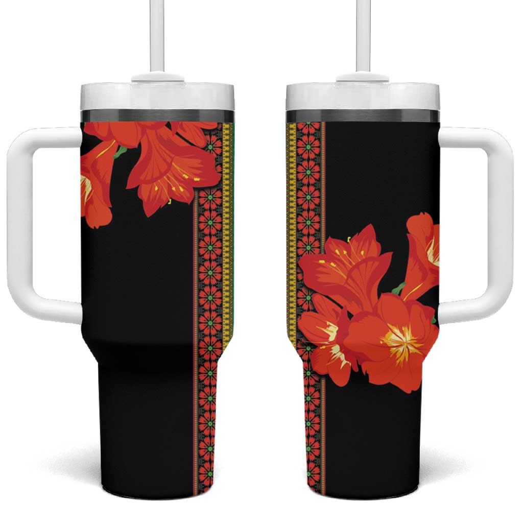 Afro Beauty Clivia Miniata Flowers Tumbler With Handle LT9