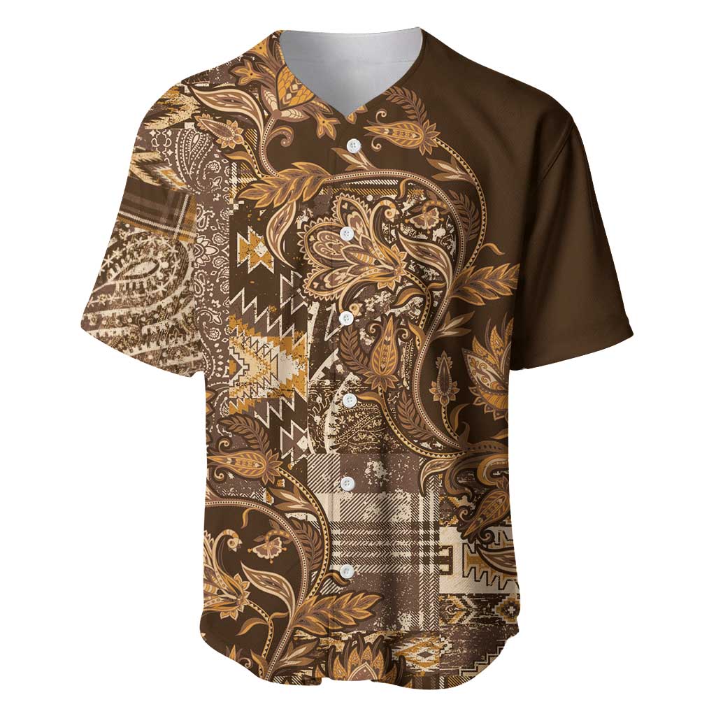 Afro Floral mix Maasai Shuka Baseball Jersey Gold Moitf LT9