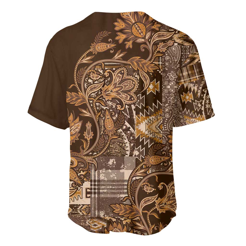 Afro Floral mix Maasai Shuka Baseball Jersey Gold Moitf LT9
