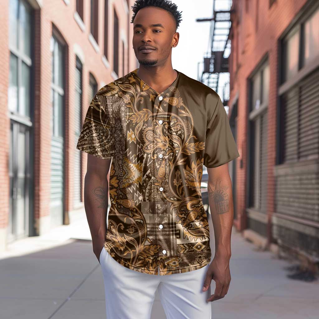 Afro Floral mix Maasai Shuka Baseball Jersey Gold Moitf LT9