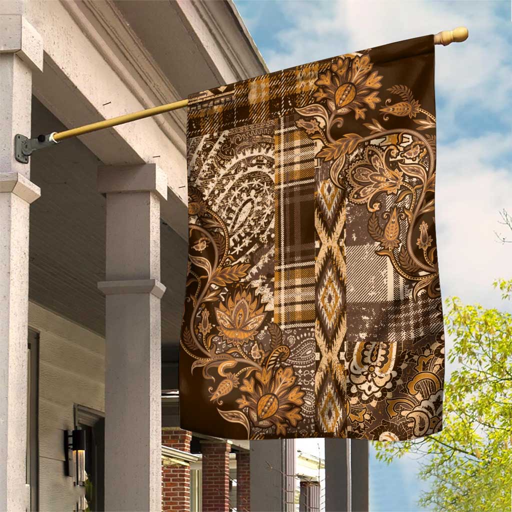 Afro Floral mix Maasai Shuka Garden Flag Gold Moitf LT9