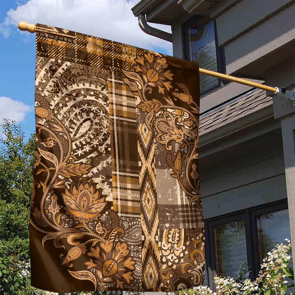 Afro Floral mix Maasai Shuka Garden Flag Gold Moitf LT9