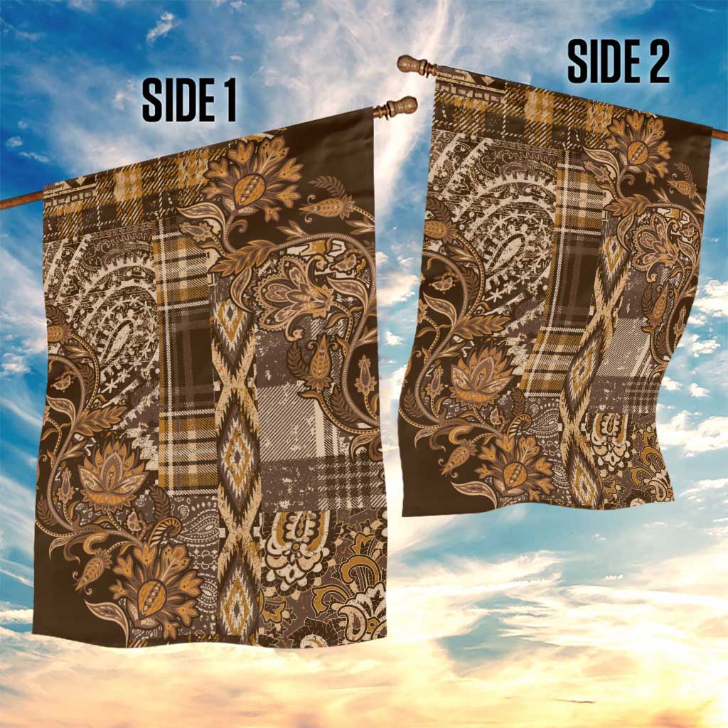 Afro Floral mix Maasai Shuka Garden Flag Gold Moitf LT9