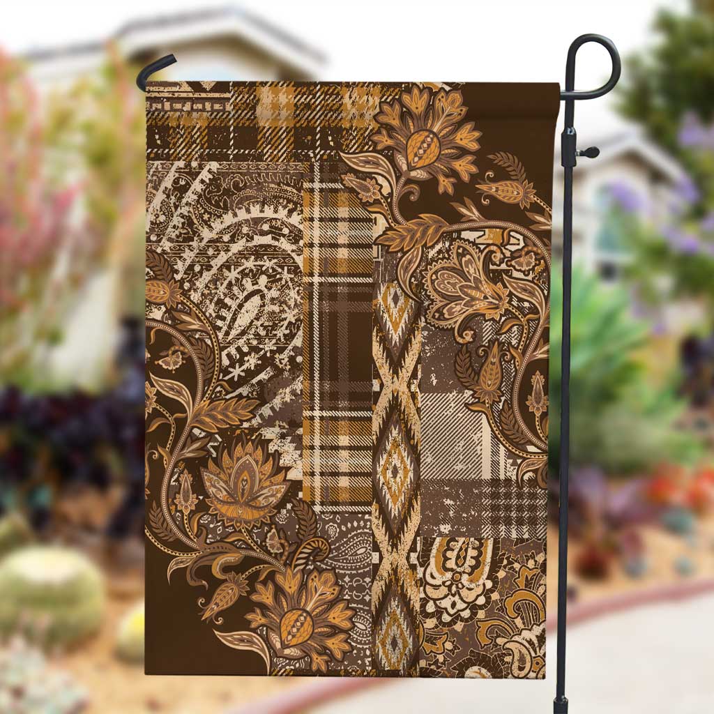 Afro Floral mix Maasai Shuka Garden Flag Gold Moitf LT9