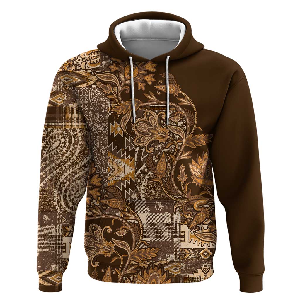 Africa Floral mix Maasai Shuka Hoodie Gold Moitf LT9