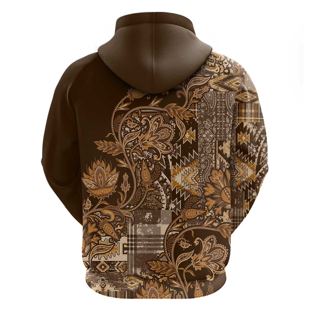 Africa Floral mix Maasai Shuka Hoodie Gold Moitf LT9
