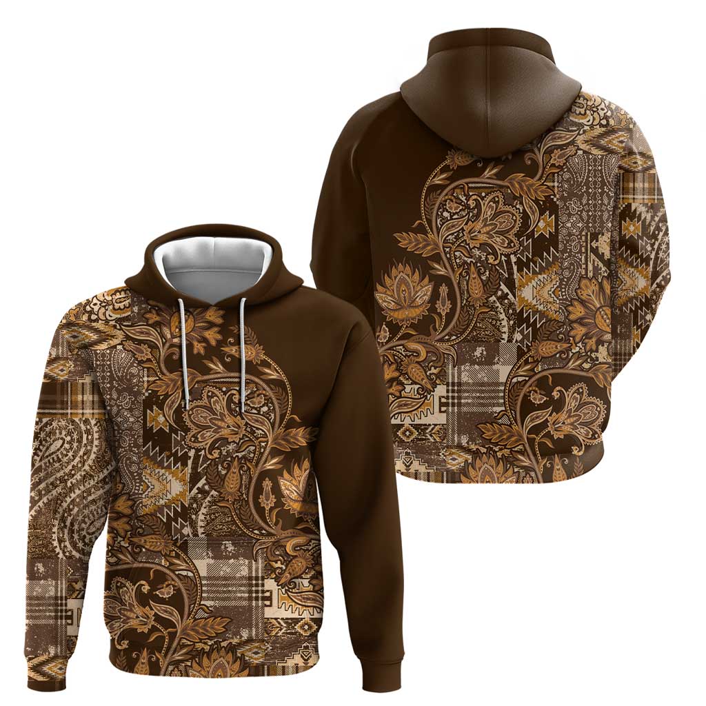 Africa Floral mix Maasai Shuka Hoodie Gold Moitf LT9