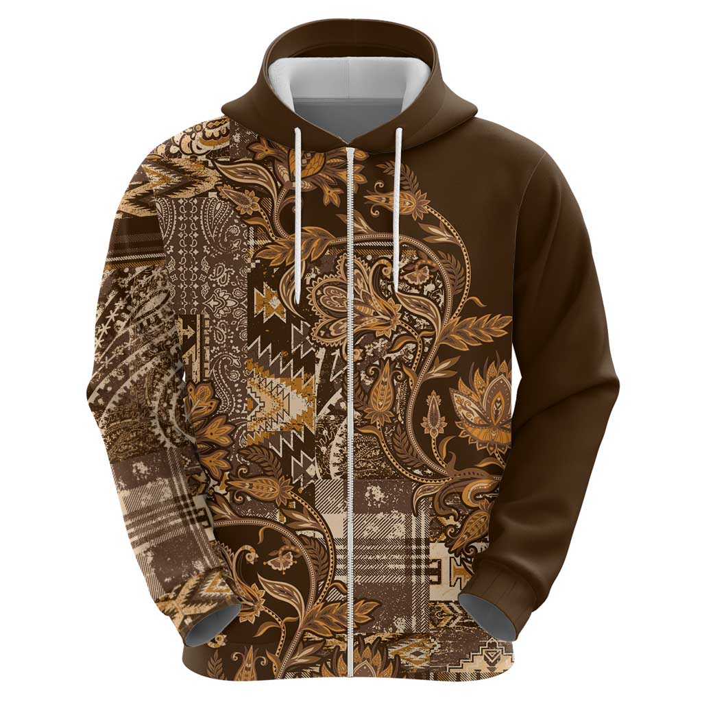 Africa Floral mix Maasai Shuka Hoodie Gold Moitf LT9
