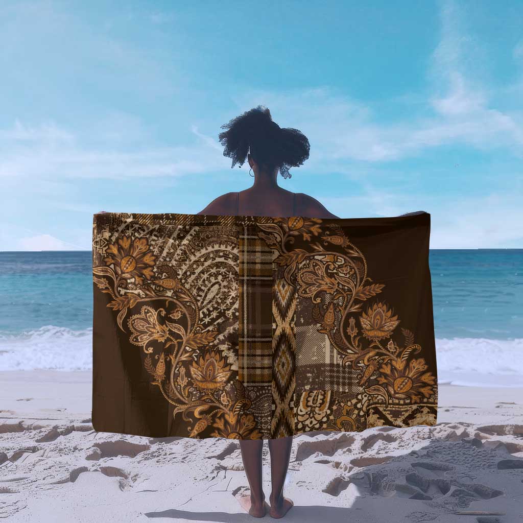 Afro Floral mix Maasai Shuka Sarong Gold Moitf LT9