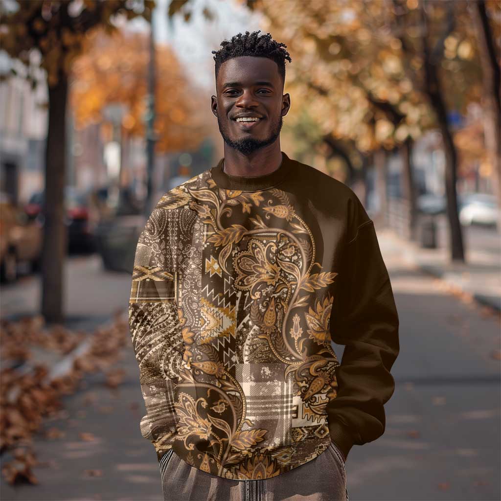 Afro Floral mix Maasai Shuka Sweatshirt Gold Moitf LT9