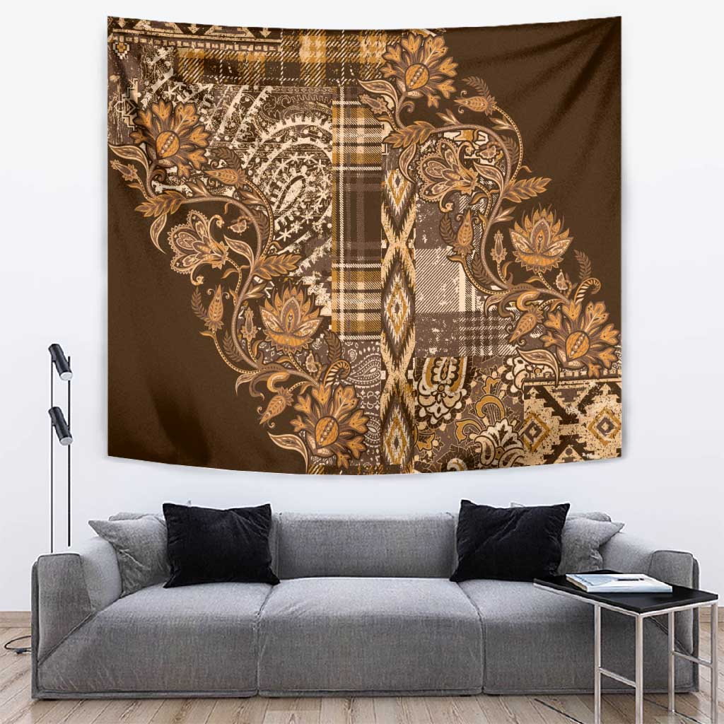 Afro Floral mix Maasai Shuka Tapestry Gold Moitf LT9