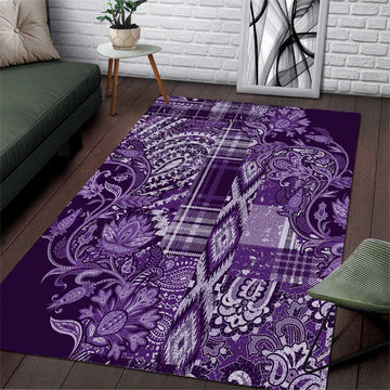 Afro Floral mix Maasai Shuka Area Rug Purple Moitf LT9