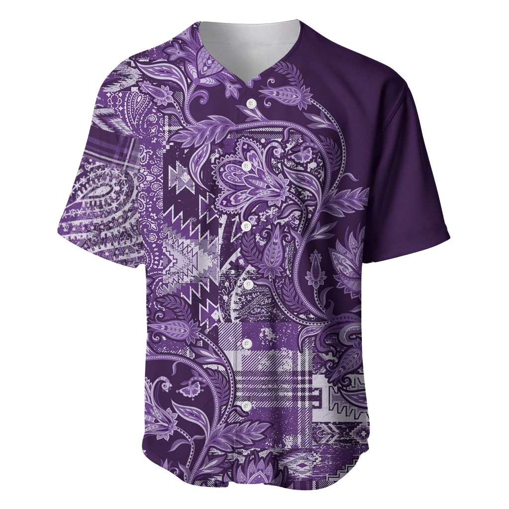 Afro Floral mix Maasai Shuka Baseball Jersey Purple Moitf LT9