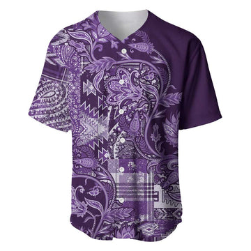 Afro Floral mix Maasai Shuka Baseball Jersey Purple Moitf LT9