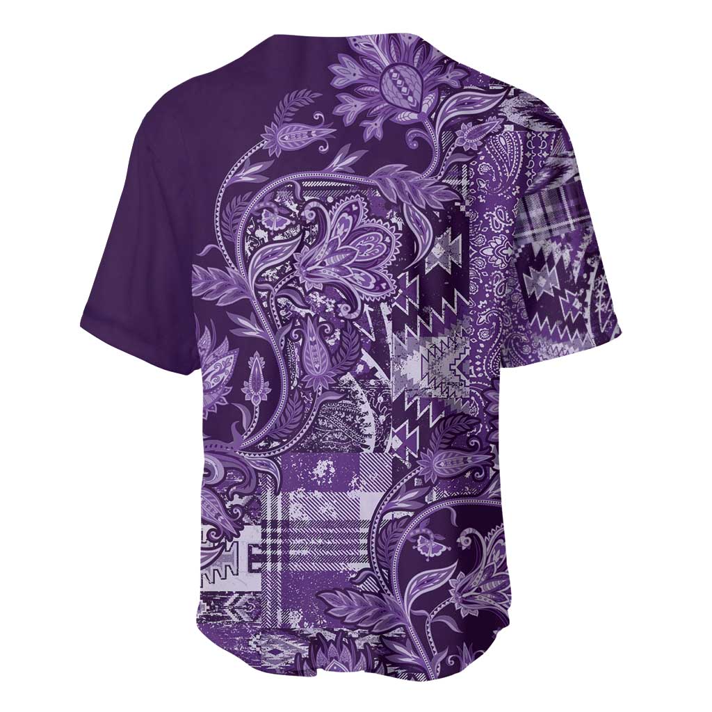 Afro Floral mix Maasai Shuka Baseball Jersey Purple Moitf LT9