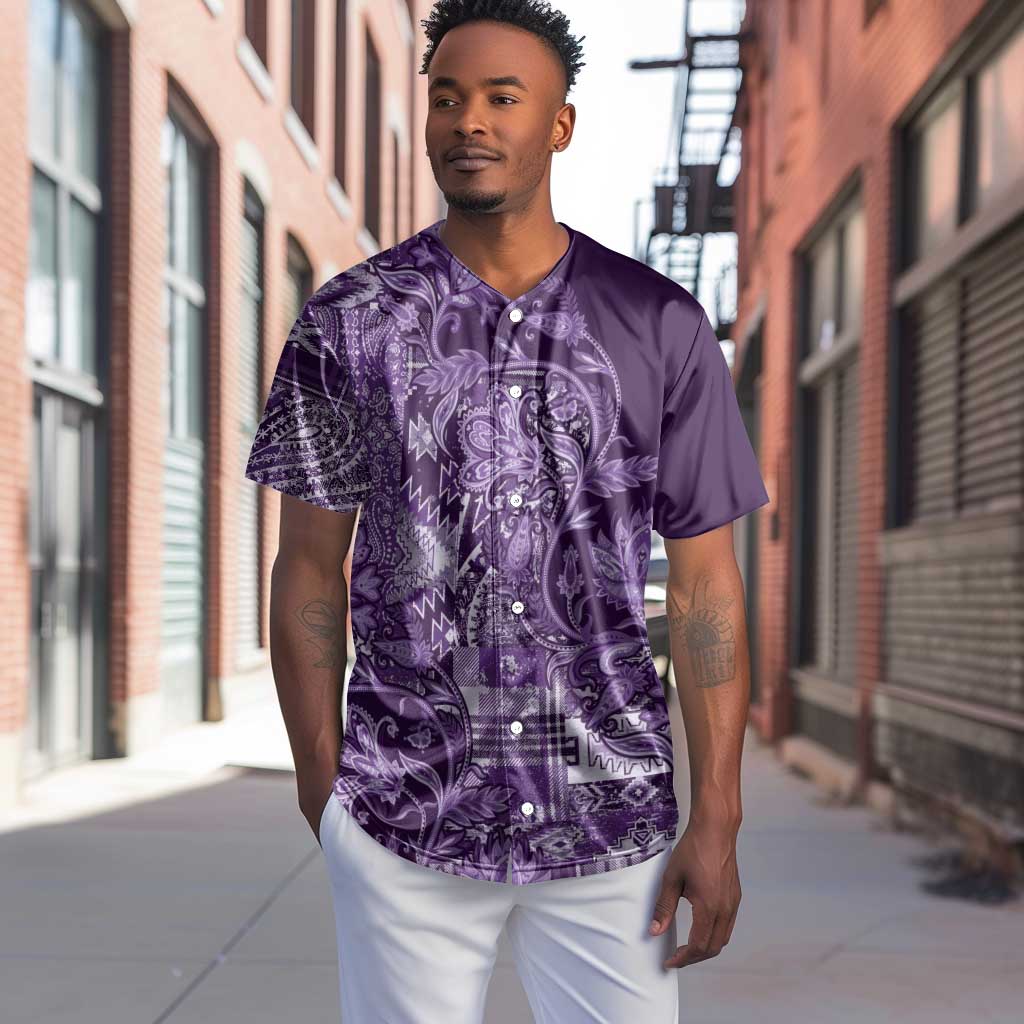 Afro Floral mix Maasai Shuka Baseball Jersey Purple Moitf LT9