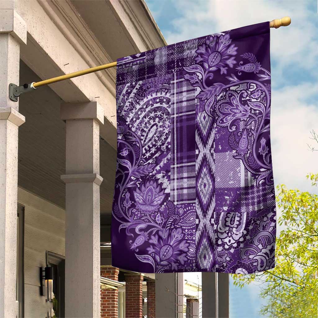 Afro Floral mix Maasai Shuka Garden Flag Purple Moitf LT9