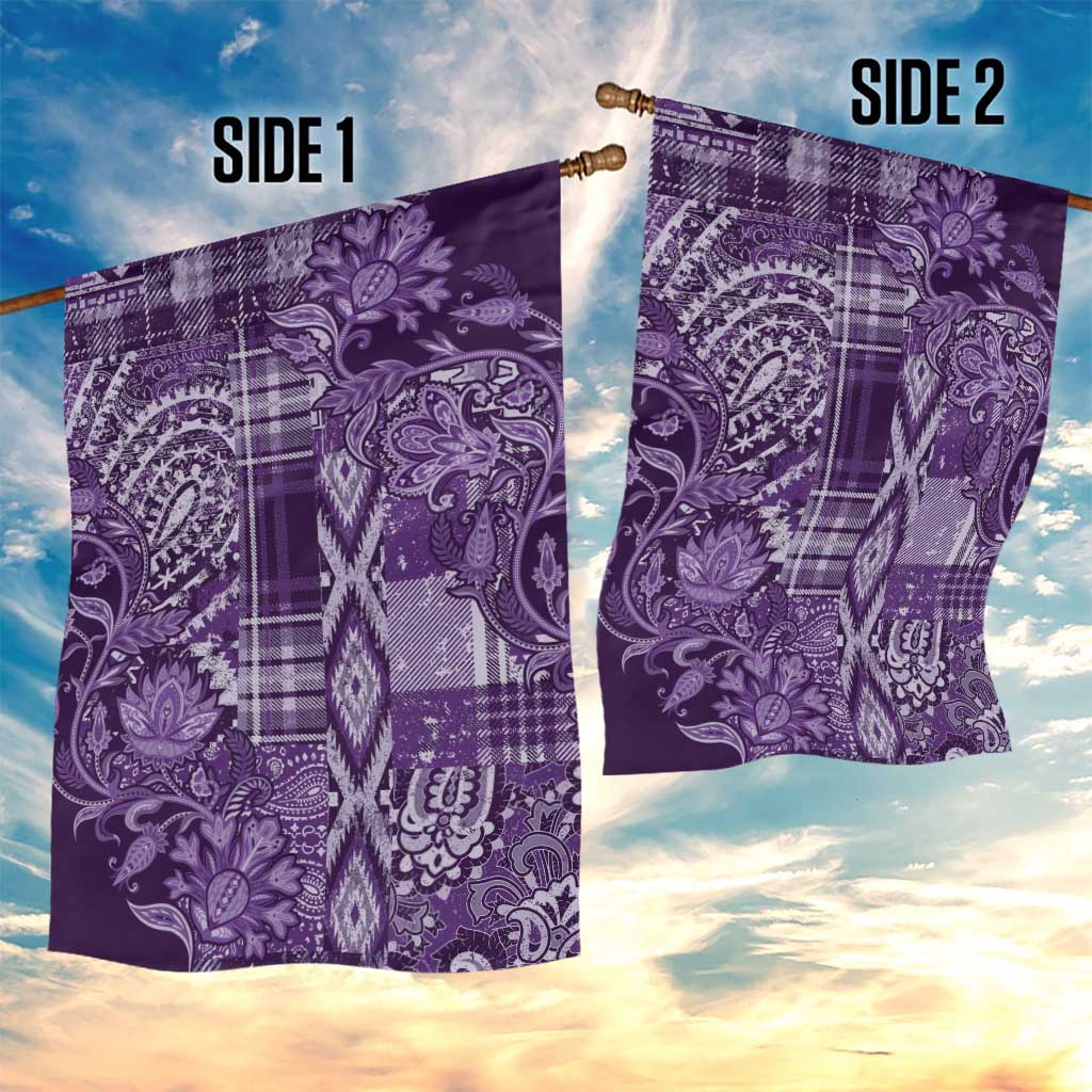 Afro Floral mix Maasai Shuka Garden Flag Purple Moitf LT9