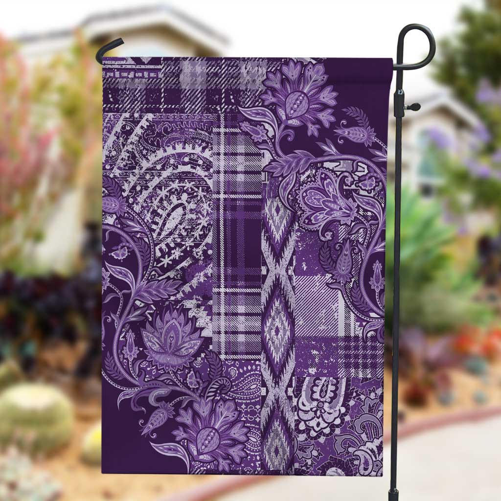 Afro Floral mix Maasai Shuka Garden Flag Purple Moitf LT9