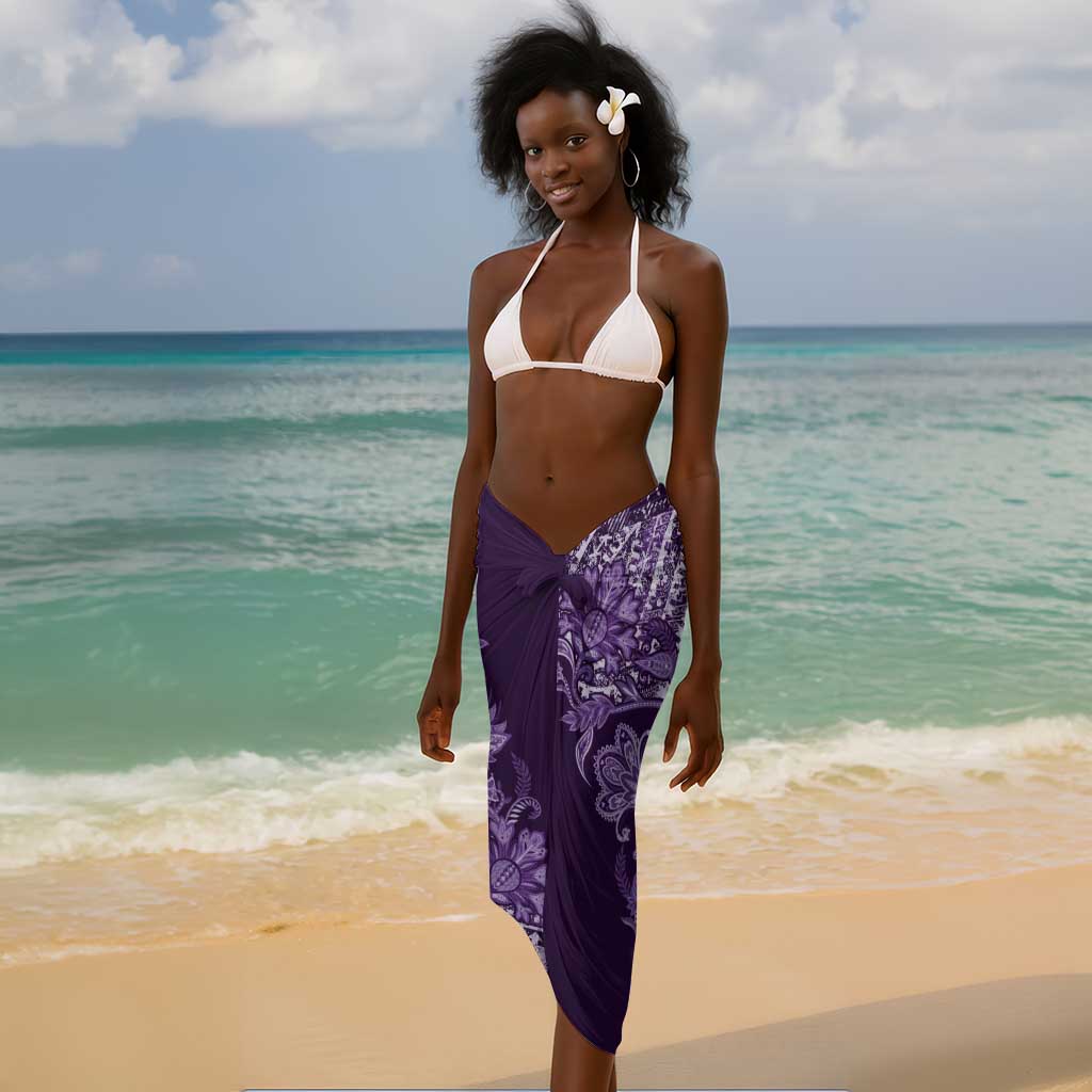 Afro Floral mix Maasai Shuka Sarong Purple Moitf LT9