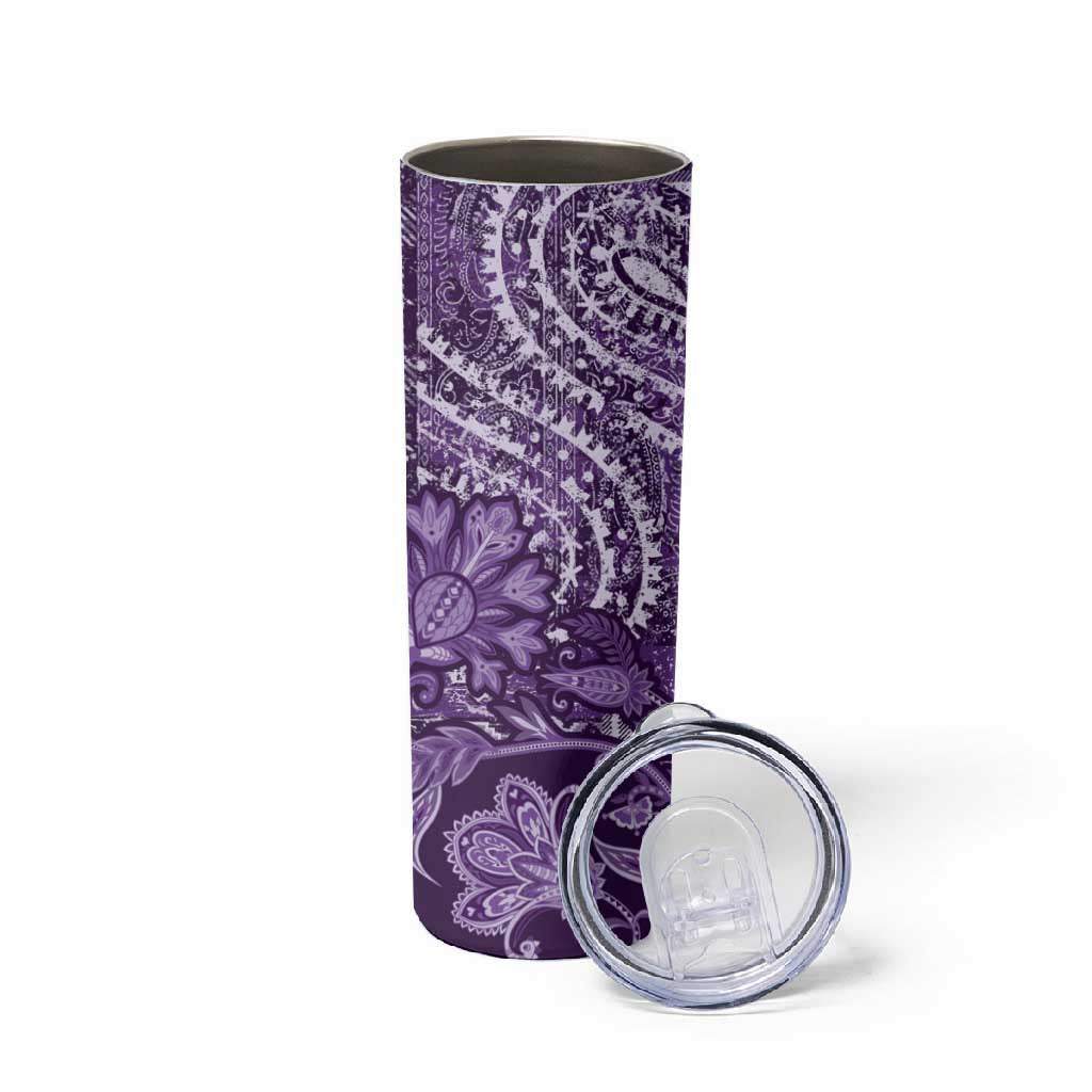 Afro Floral mix Maasai Shuka Skinny Tumbler Purple Moitf LT9