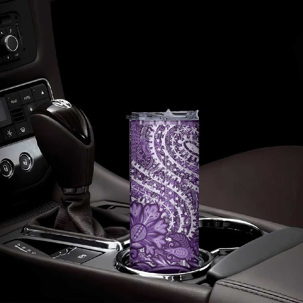 Afro Floral mix Maasai Shuka Skinny Tumbler Purple Moitf LT9