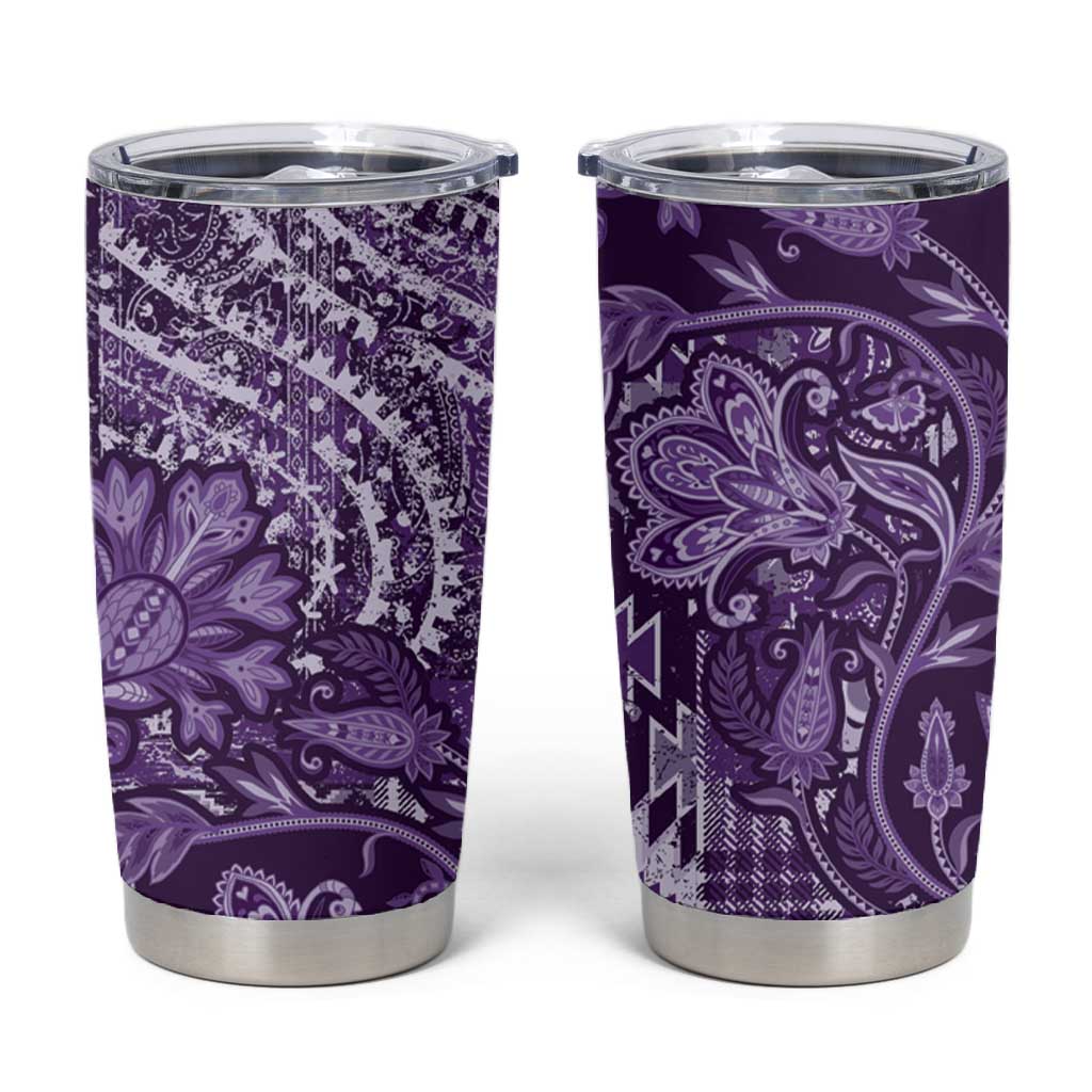 Afro Floral mix Maasai Shuka Tumbler Cup Purple Moitf LT9