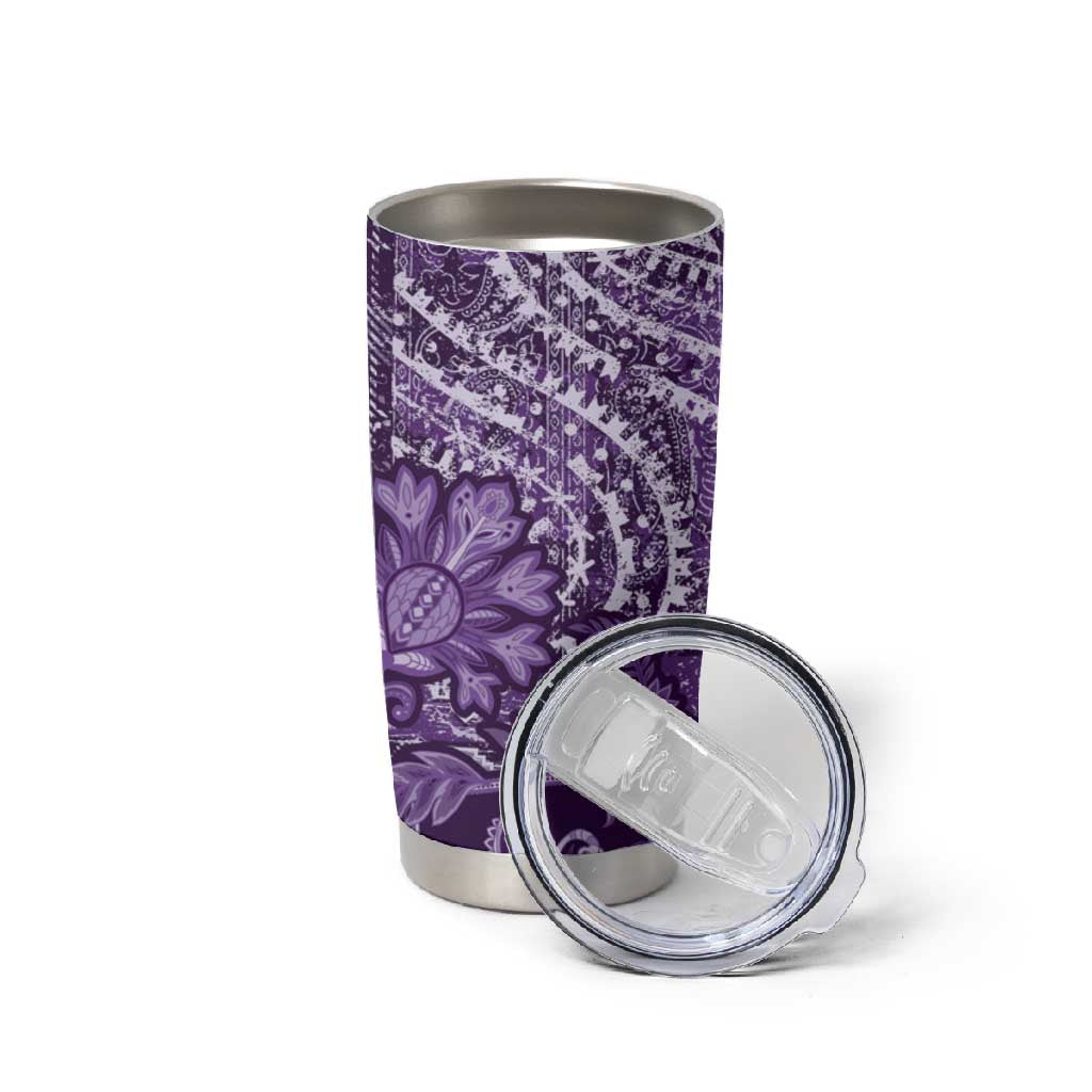 Afro Floral mix Maasai Shuka Tumbler Cup Purple Moitf LT9