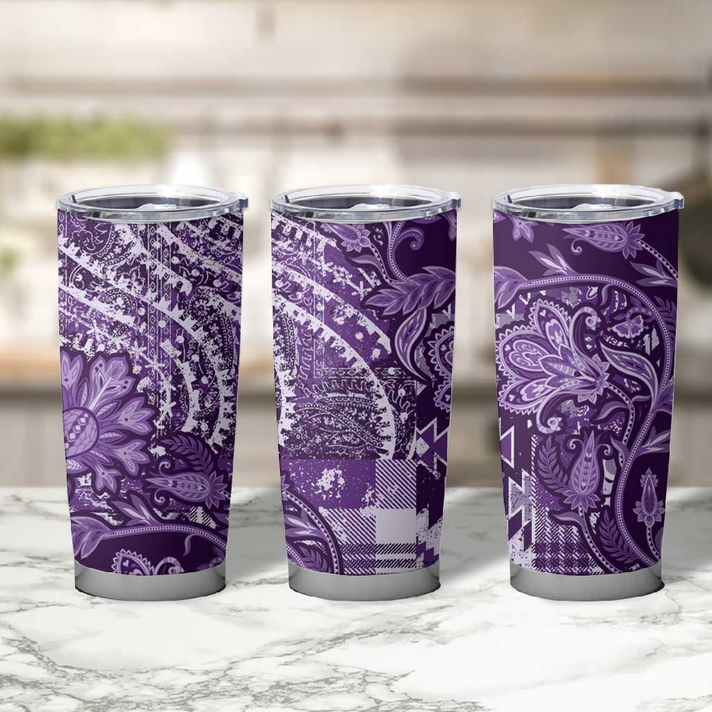 Afro Floral mix Maasai Shuka Tumbler Cup Purple Moitf LT9
