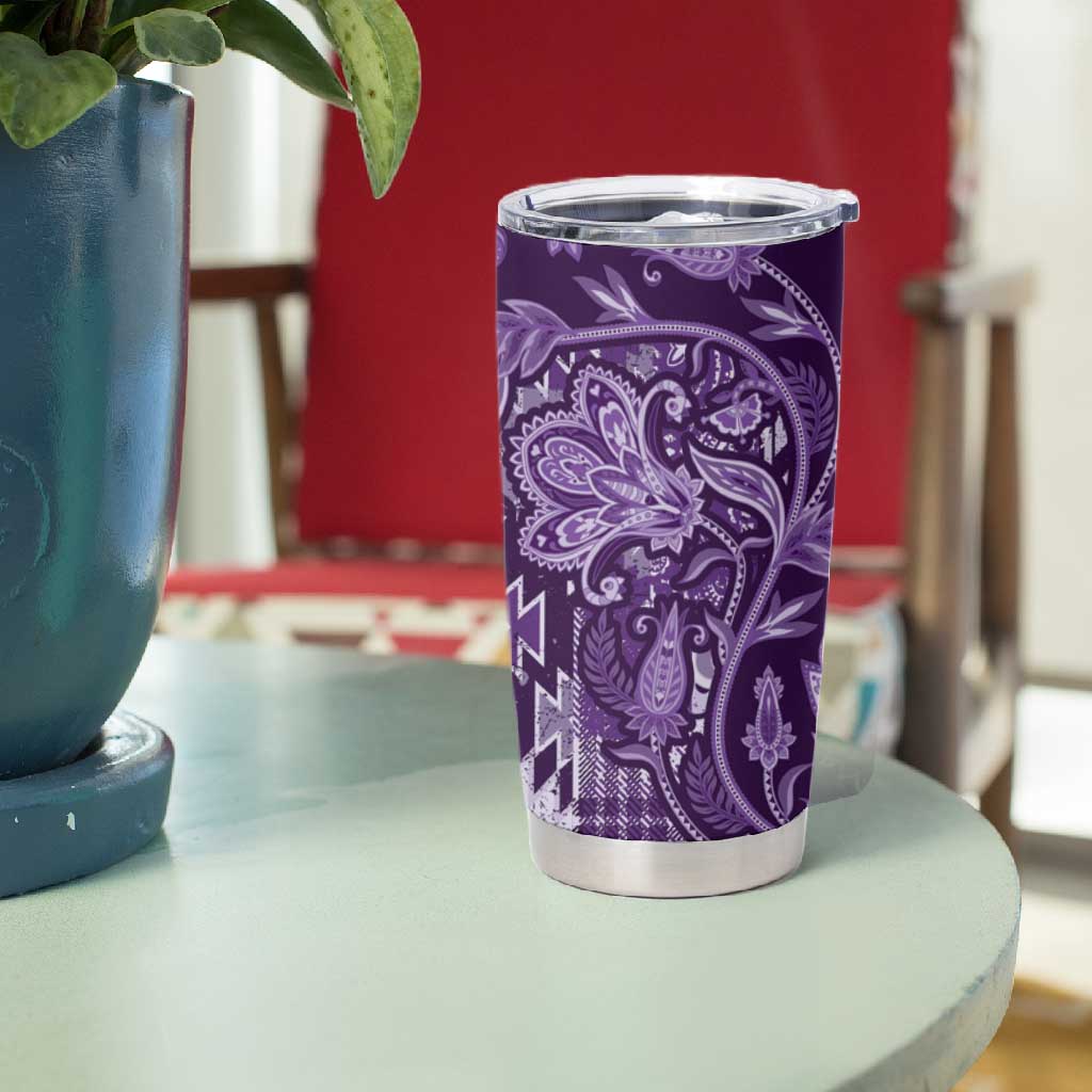 Afro Floral mix Maasai Shuka Tumbler Cup Purple Moitf LT9