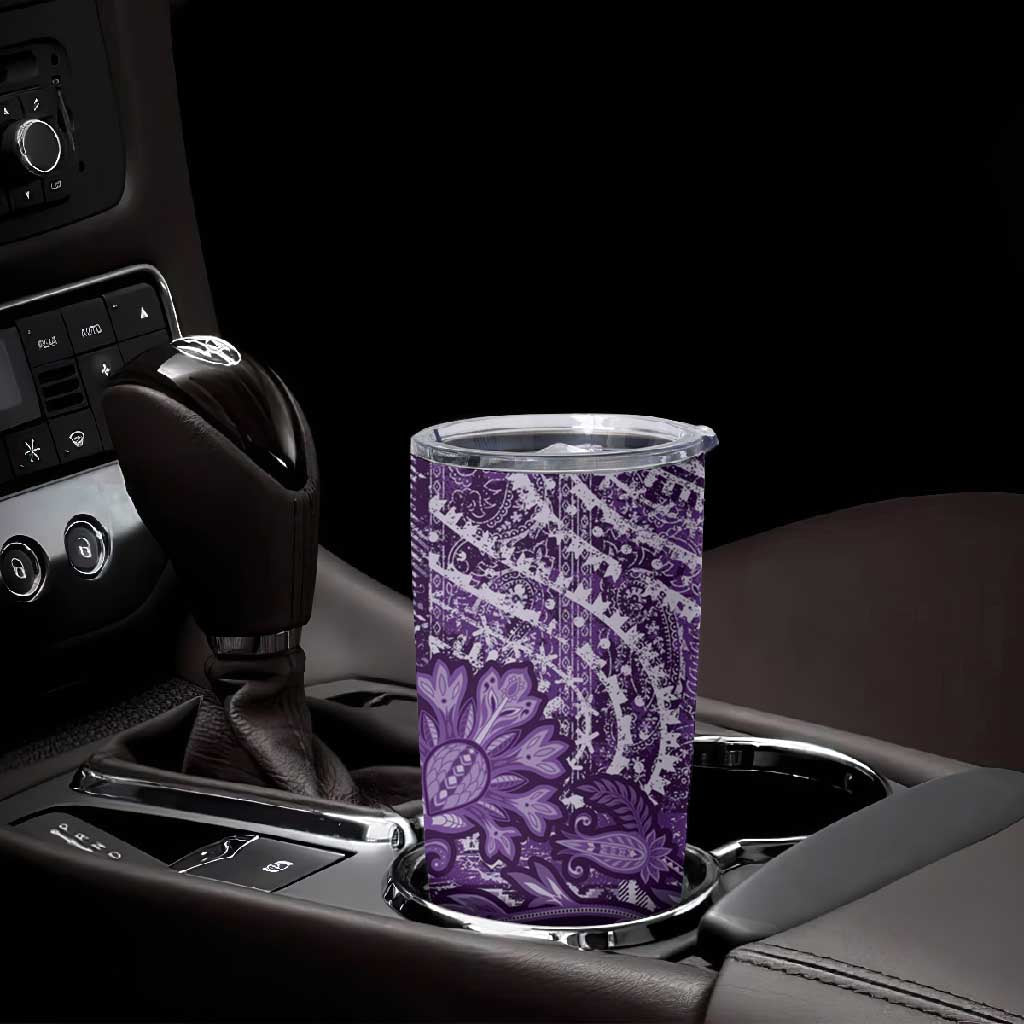 Afro Floral mix Maasai Shuka Tumbler Cup Purple Moitf LT9