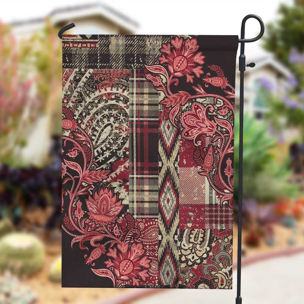 Afro Floral mix Maasai Shuka Garden Flag Red Moitf LT9