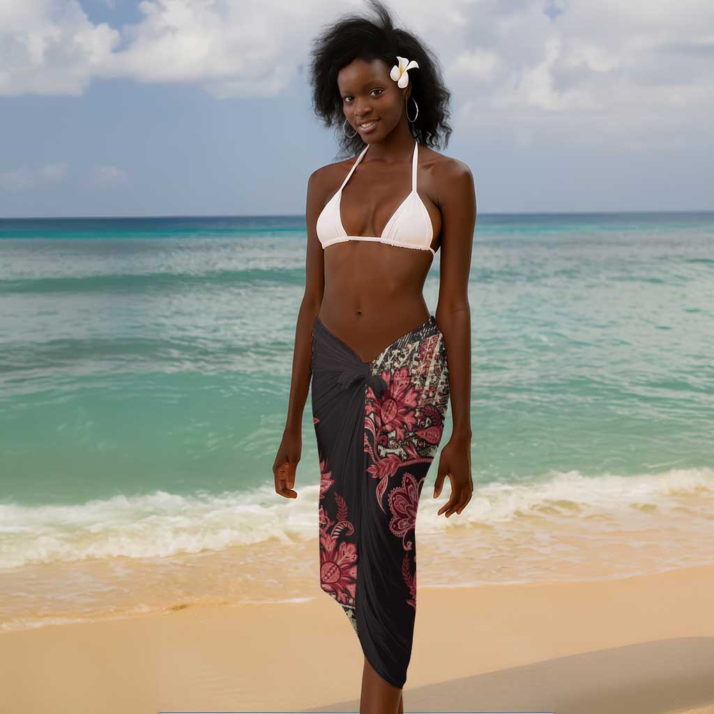 Afro Floral mix Maasai Shuka Sarong Red Moitf LT9