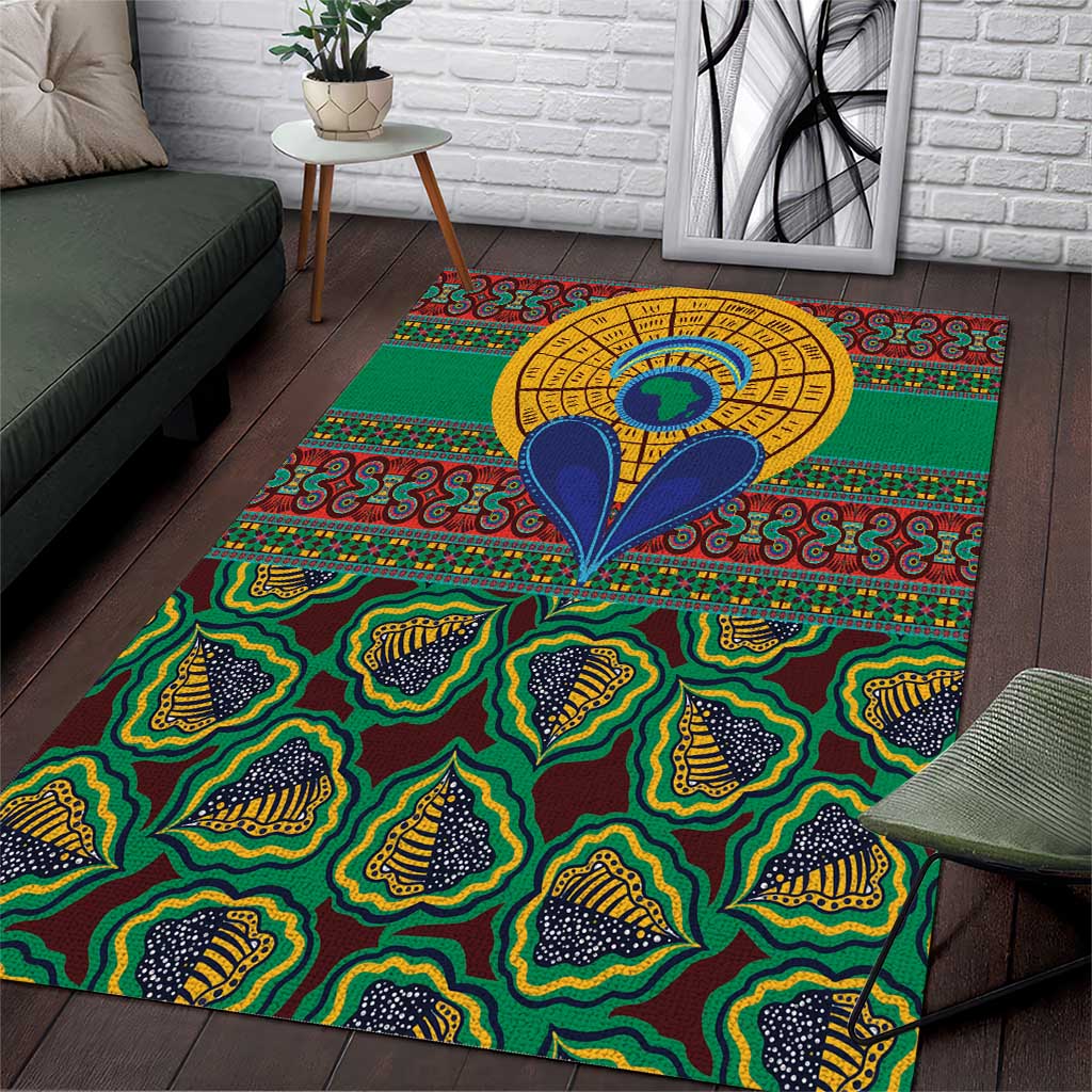 Afro Pattern Traditional Kanga Style Area Rug LT9