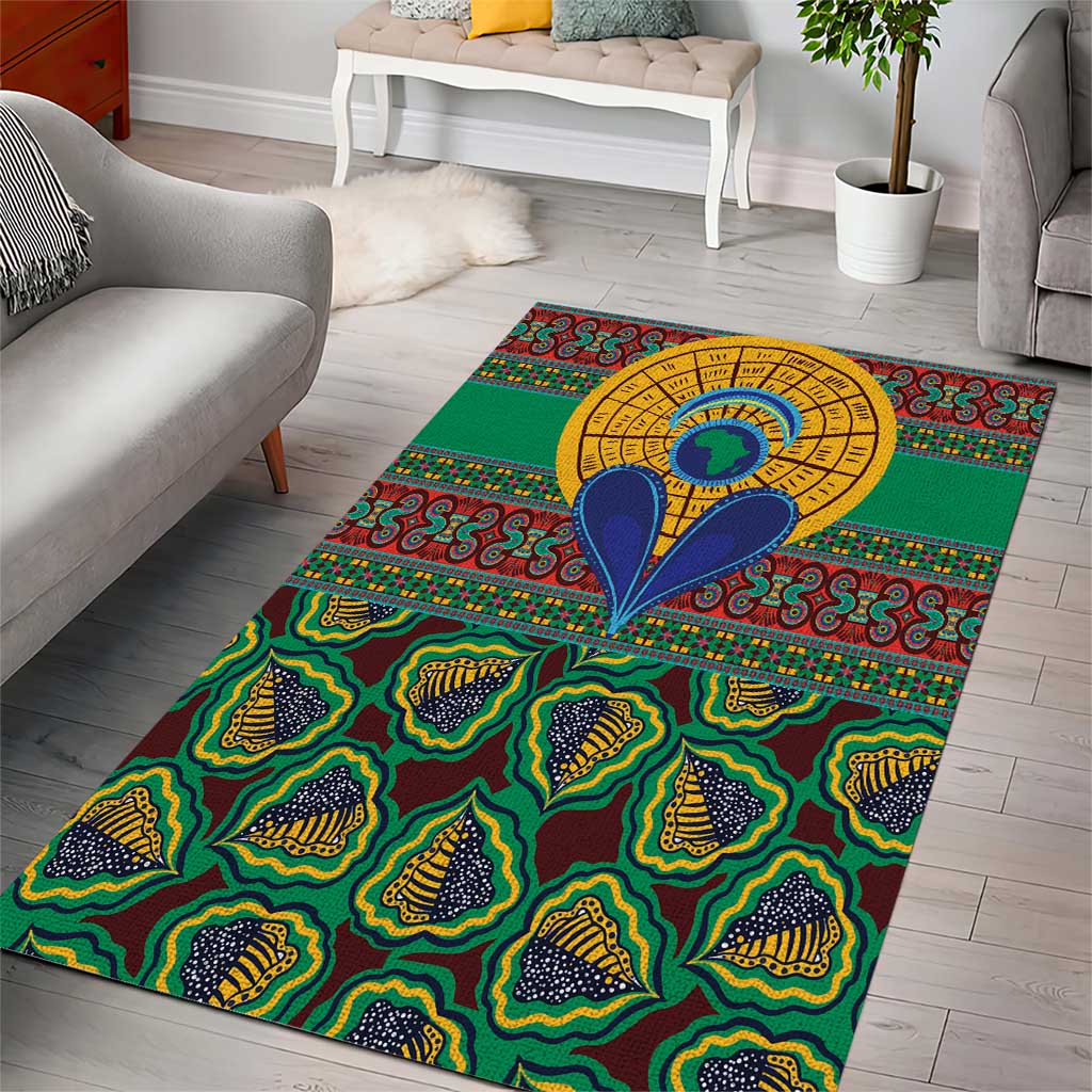 Afro Pattern Traditional Kanga Style Area Rug LT9