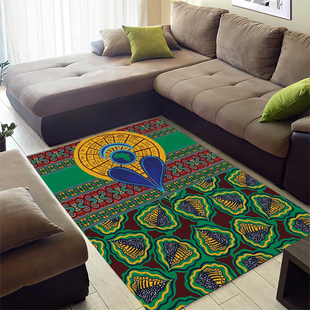 Afro Pattern Traditional Kanga Style Area Rug LT9