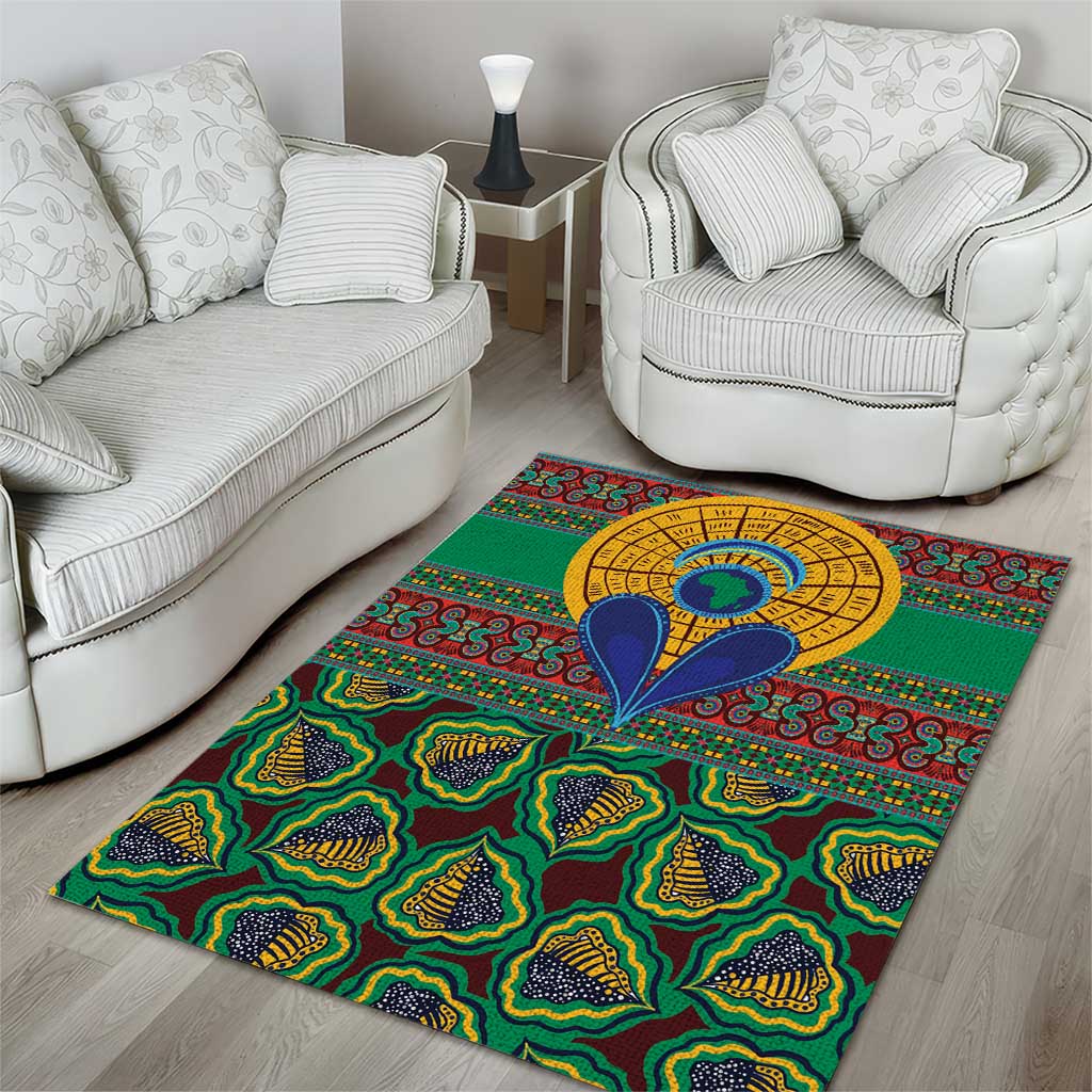 Afro Pattern Traditional Kanga Style Area Rug LT9