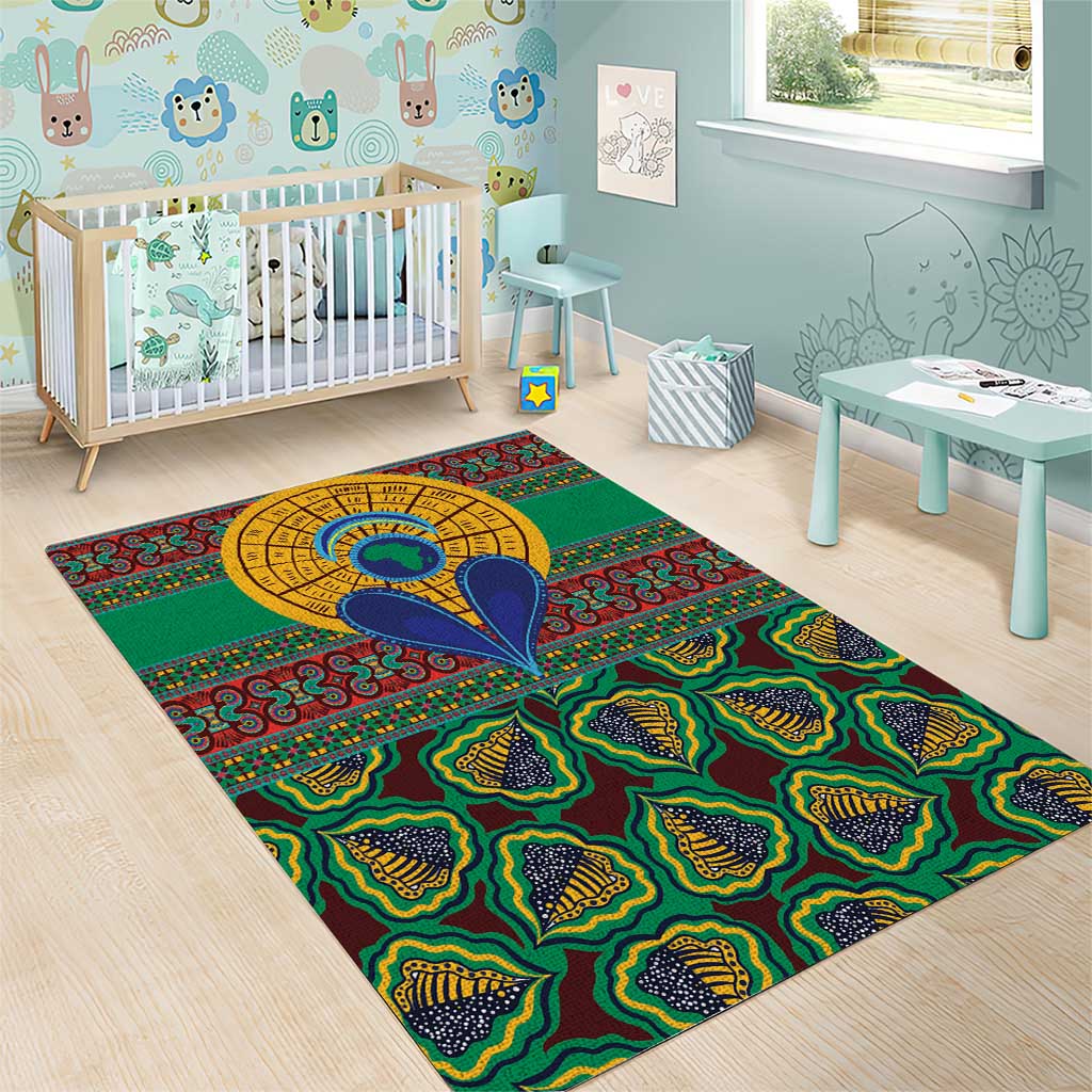 Afro Pattern Traditional Kanga Style Area Rug LT9