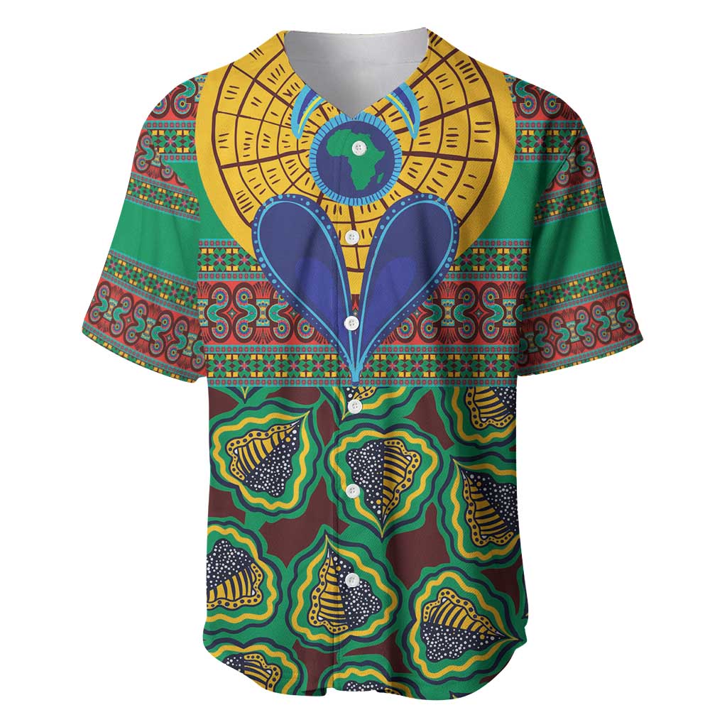 Afro Pattern Traditional Kanga Style Baseball Jersey LT9
